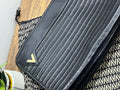 Vintage Mario Valentino Black Leather Monogram Clutch Bag Made in Italy MT36