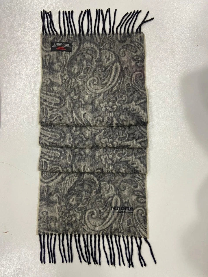 Vintage Renoma Paris Paisley Scarf 75% Lambswool 25% Angora Made in Scotland