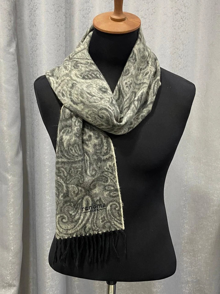 Vintage Renoma Paris Paisley Scarf 75% Lambswool 25% Angora Made in Scotland