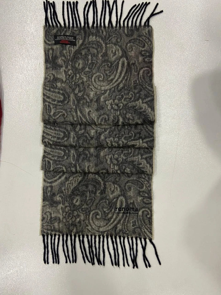 Vintage Renoma Paris Paisley Scarf 75% Lambswool 25% Angora Made in Scotland