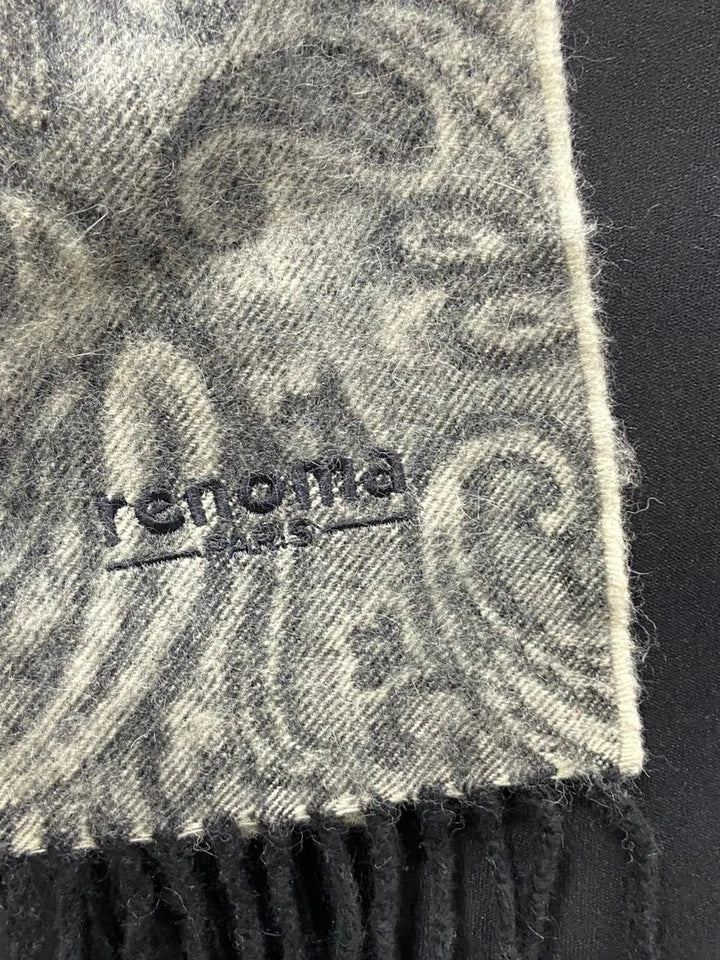 Vintage Renoma Paris Paisley Scarf 75% Lambswool 25% Angora Made in Scotland
