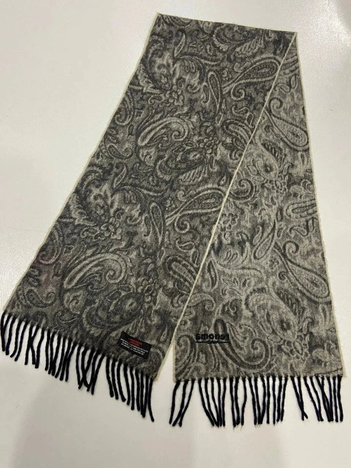 Vintage Renoma Paris Paisley Scarf 75% Lambswool 25% Angora Made in Scotland