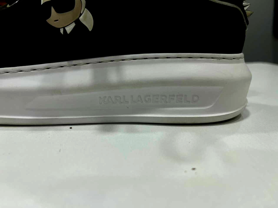 Karl Lagerfeld Kapri Stud Tab Low Sneakers Women Black White US 6 UK 4