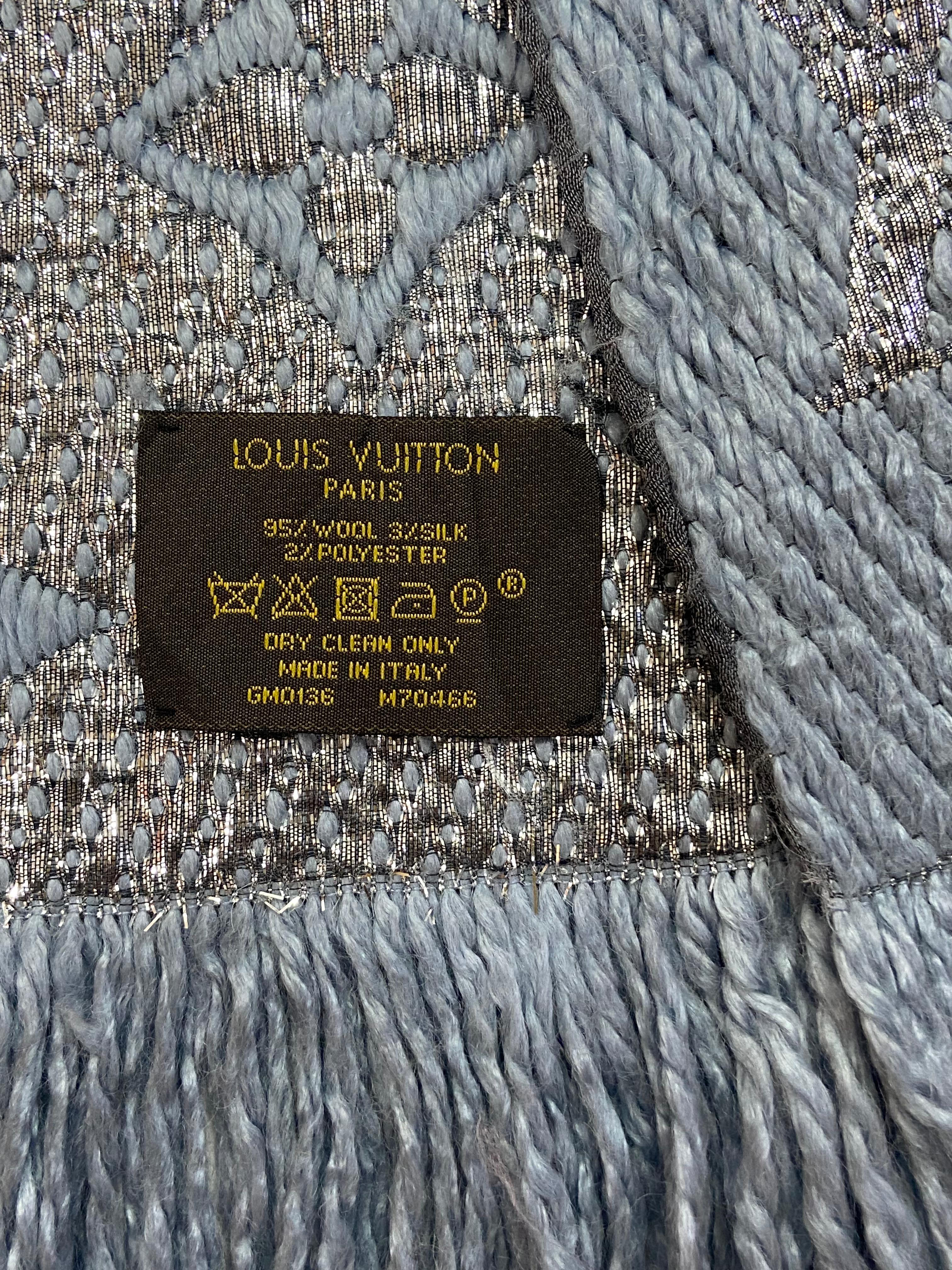 Louis Vuitton Logomania Shine Scarf Celeste Light Blue M70466