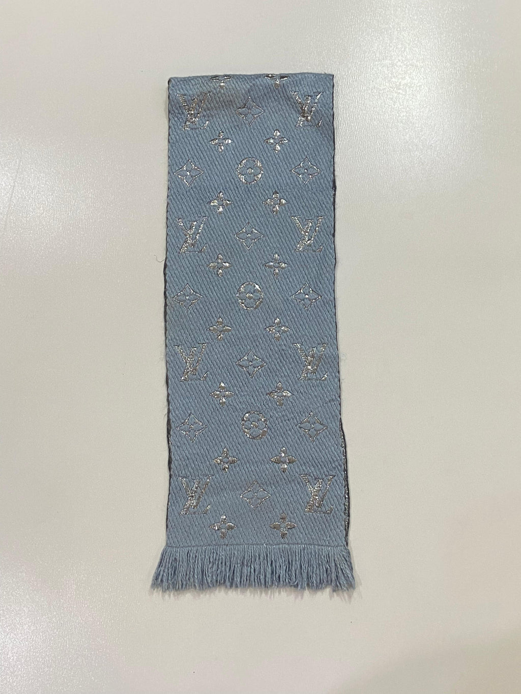 Louis Vuitton Logomania Shine Scarf Celeste Light Blue M70466