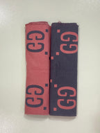 Gucci Reversible GG Monogram Jacquard Wool Scarf - Graphite Grey & Pink
