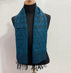 Vintage Fendi Uomo Teal Blue FF Monogram Jacquard Scarf