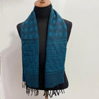 Vintage Fendi Uomo Teal Blue FF Monogram Jacquard Scarf