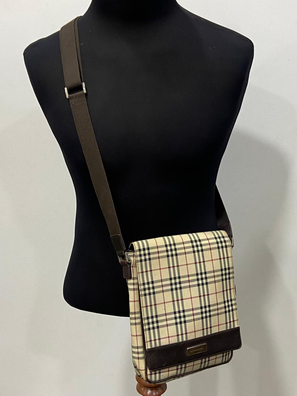 Burberry Vintage Nova Check Canvas Crossbody Messenger Bag