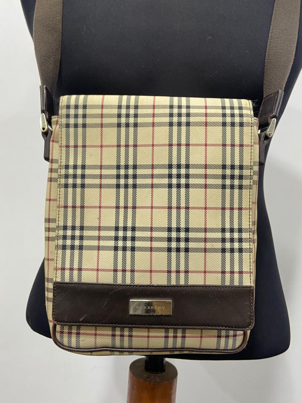 Burberry Vintage Nova Check Canvas Crossbody Messenger Bag