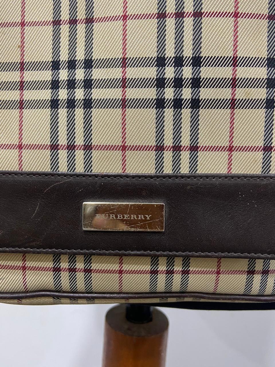Burberry Vintage Nova Check Canvas Crossbody Messenger Bag