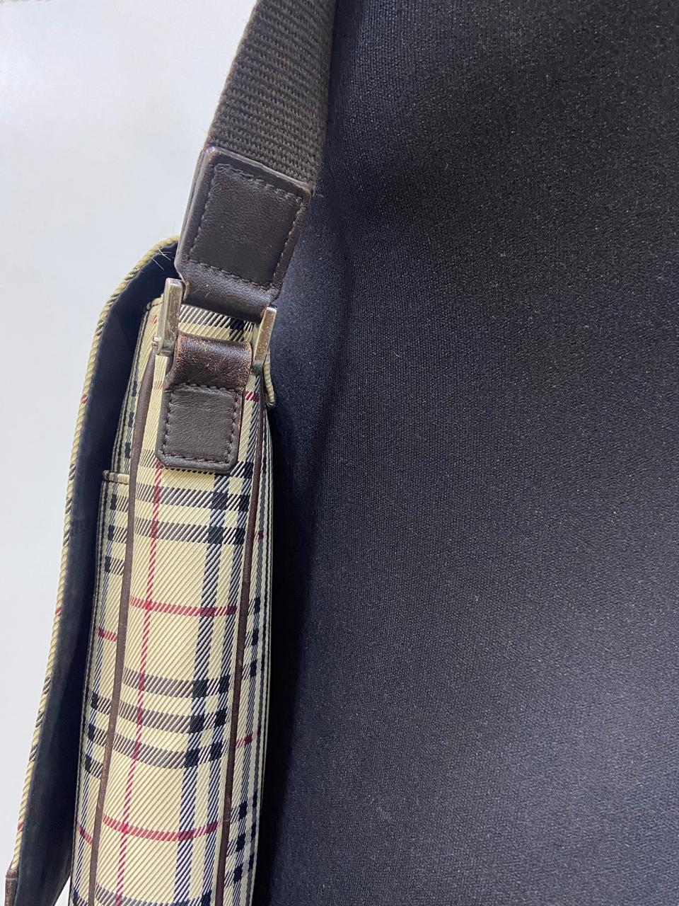 Burberry Vintage Nova Check Canvas Crossbody Messenger Bag