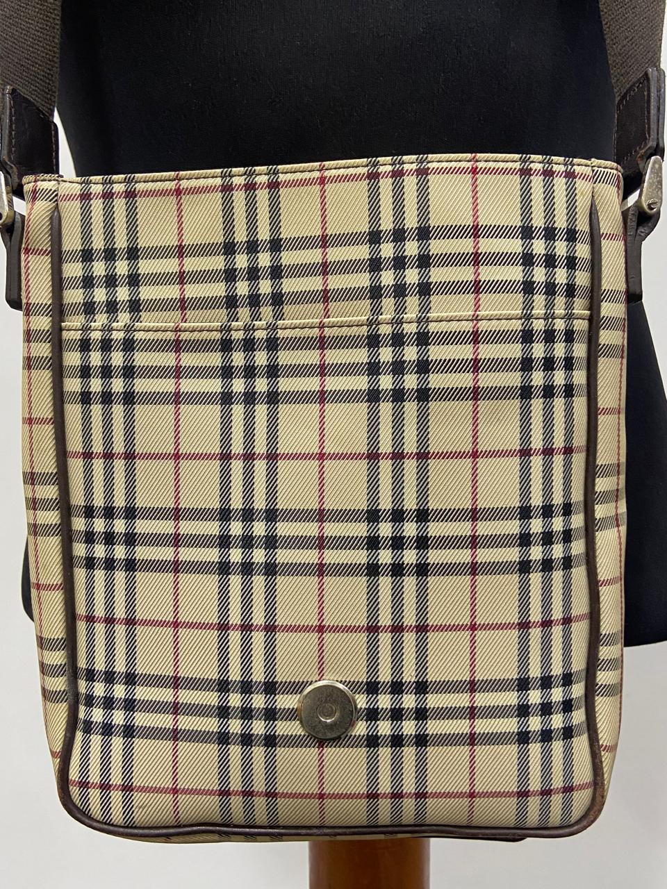 Burberry Vintage Nova Check Canvas Crossbody Messenger Bag