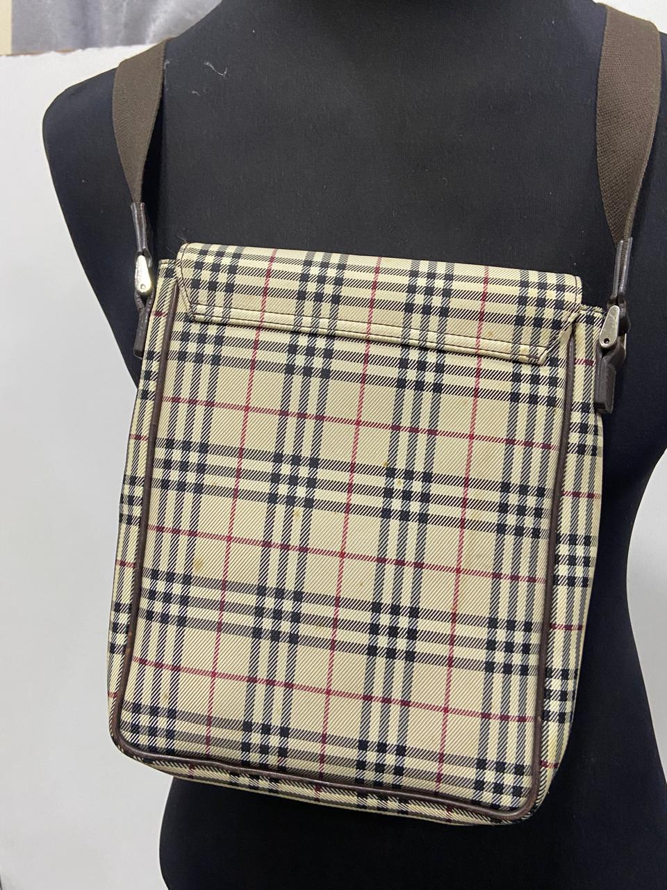 Burberry Vintage Nova Check Canvas Crossbody Messenger Bag
