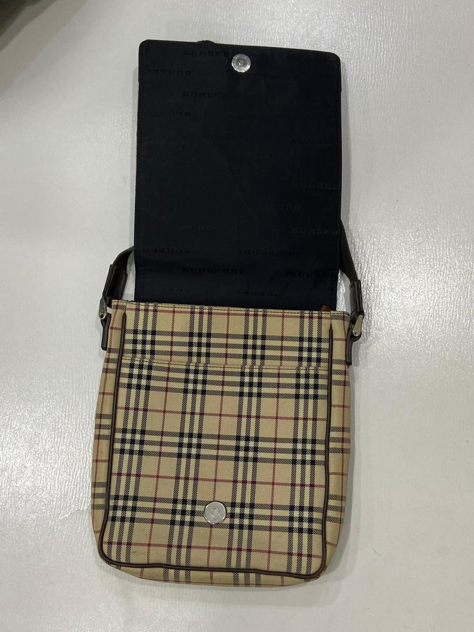 Burberry Vintage Nova Check Canvas Crossbody Messenger Bag