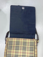 Burberry Vintage Nova Check Logo Plate Crossbody Bag – Beige & Brown