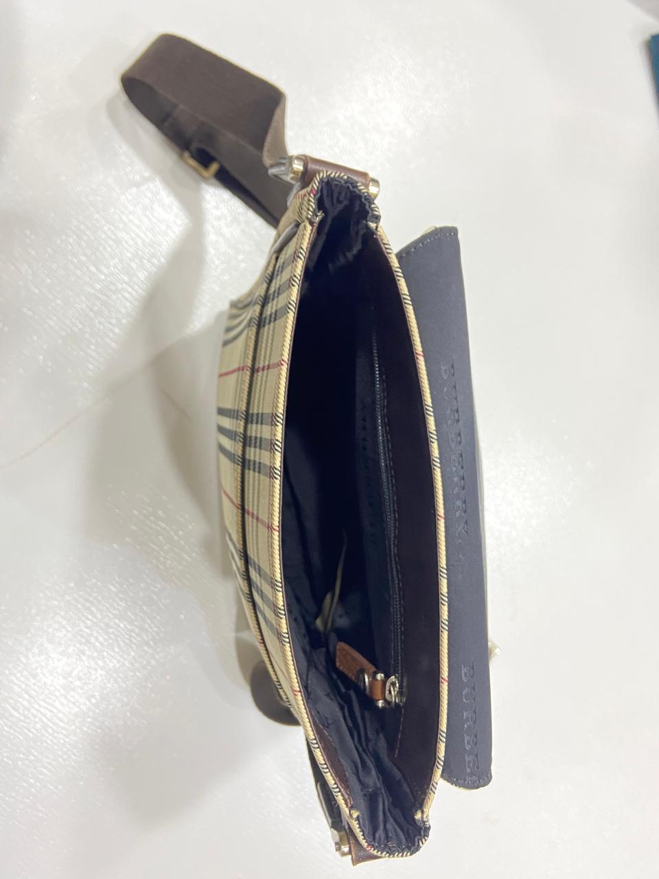 Burberry Vintage Nova Check Canvas Crossbody Messenger Bag