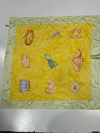 Vintage BVLGARI Davide Pizzigoni Silk Scarf – Yellow Fashion Accessories Print