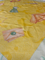 Vintage BVLGARI Davide Pizzigoni Silk Scarf – Yellow Fashion Accessories Print