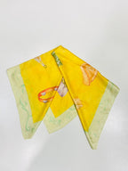 Vintage BVLGARI Davide Pizzigoni Silk Scarf – Yellow Fashion Accessories Print
