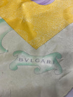Vintage BVLGARI Davide Pizzigoni Silk Scarf – Yellow Fashion Accessories Print