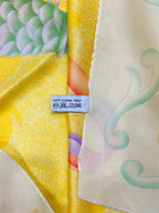 Vintage BVLGARI Davide Pizzigoni Silk Scarf – Yellow Fashion Accessories Print