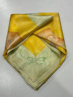 Vintage BVLGARI Davide Pizzigoni Silk Scarf – Yellow Fashion Accessories Print