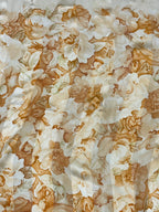 Vintage Balenciaga Paris Floral Scarf in Cream & Orange 100% Silk