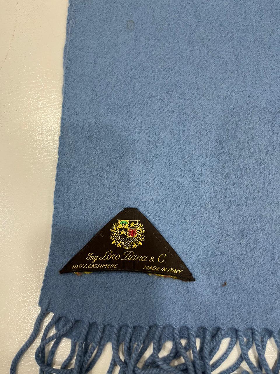 Italian 100% Cashmere Scarf in Blue – Ing. Loro Piana & C. Label