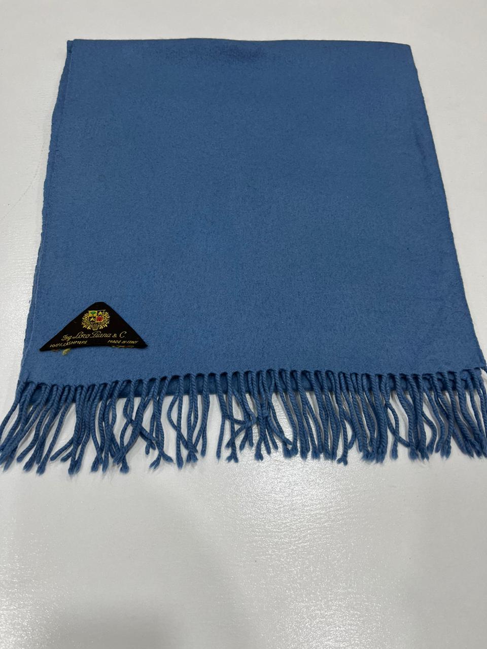 Italian 100% Cashmere Scarf in Blue – Ing. Loro Piana & C. Label