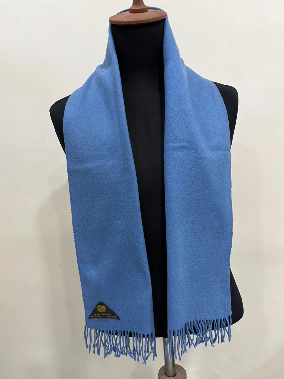 Italian 100% Cashmere Scarf in Blue – Ing. Loro Piana & C. Label