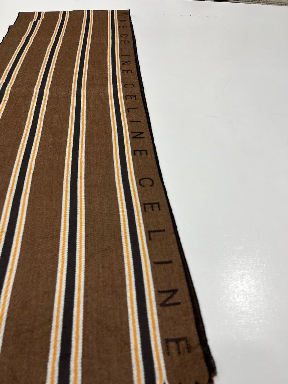 CELINE Brown Striped Fringe Scarf – Vintage Long Muffler