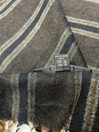 CELINE Brown Striped Fringe Scarf – Vintage Long Muffler