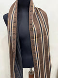 CELINE Brown Striped Fringe Scarf – Vintage Long Muffler