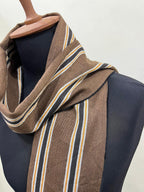 CELINE Brown Striped Fringe Scarf – Vintage Long Muffler