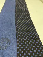 Versace Medusa 100% Wool Scarf – Blue & Black Polka Dot, Made in Italy
