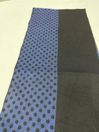 VERSACE Medusa Logo Wool Scarf Blue Black Polka Dot Stripe Unisex Made in Italy