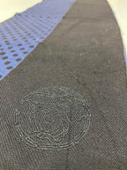 Versace Medusa 100% Wool Scarf – Blue & Black Polka Dot, Made in Italy
