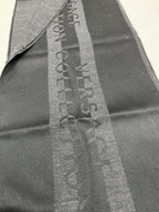 Gianni Versace Collection Black & Charcoal Grey Wool Blend Logo Scarf Made in Italy