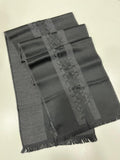 Gianni Versace Collection Black & Charcoal Grey Wool Blend Logo Scarf Made in Italy