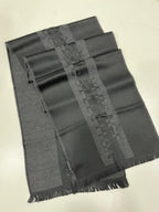Gianni Versace Collection Black & Charcoal Grey Wool Blend Logo Scarf Made in Italy