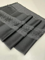 Gianni Versace Collection Black & Charcoal Grey Wool Blend Logo Scarf Made in Italy