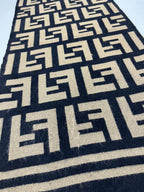 Fendi Vintage Tobacco & Black FF Monogram Jacquard Wool-Silk Fringed Scarf