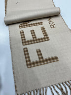Fendi FXT324 Wool & Cashmere FF Scarf Beige 38 × 215 cm