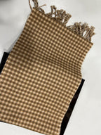 Fendi FXT324 Wool & Cashmere FF Scarf Beige 38 × 215 cm