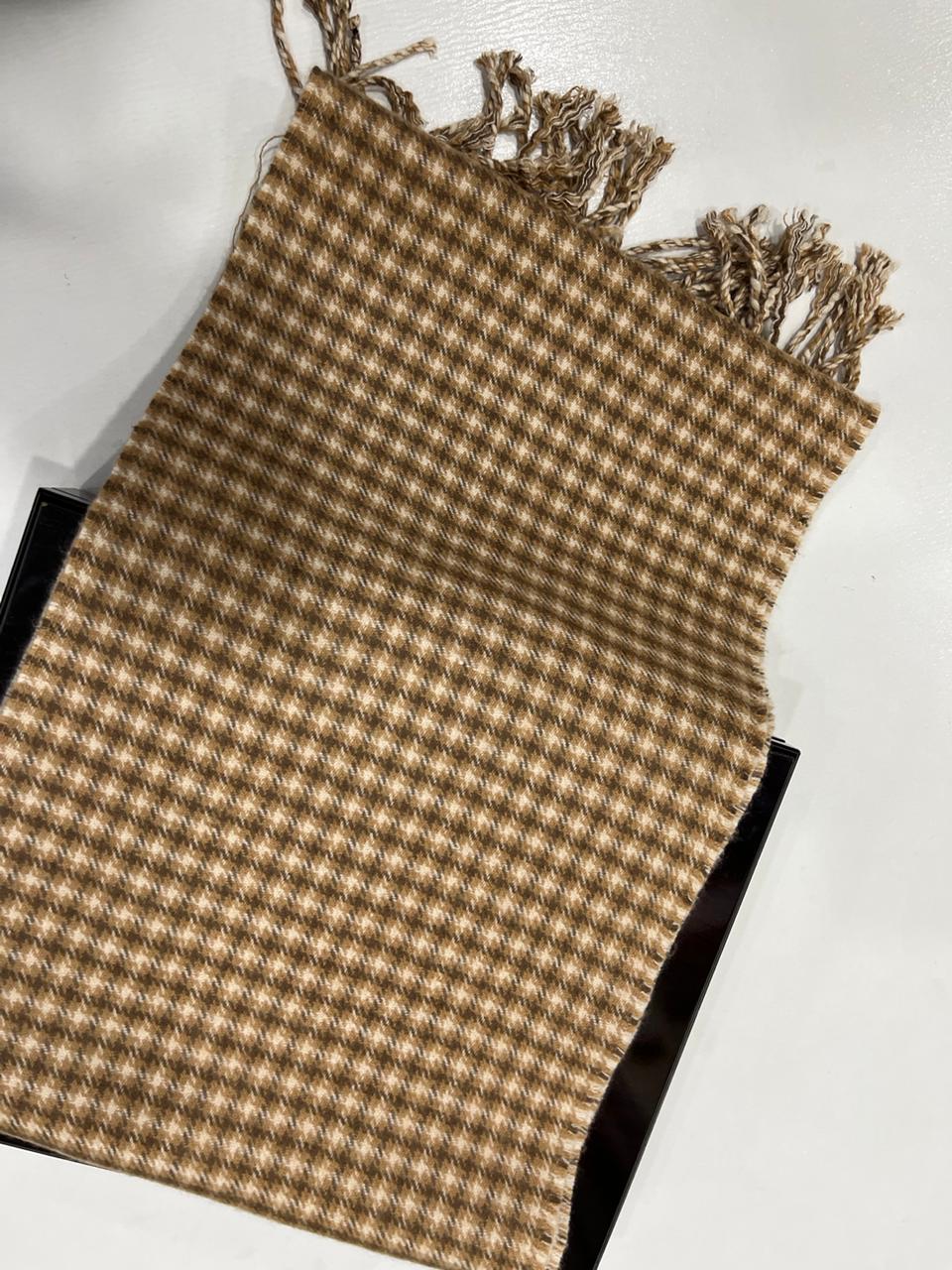 Fendi FXT324 Wool & Cashmere FF Scarf Beige 38 × 215 cm