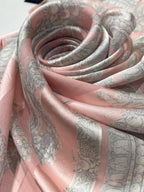 Vintage Alfredo Versace Baroque Medallion Scarf – Pink & Gray