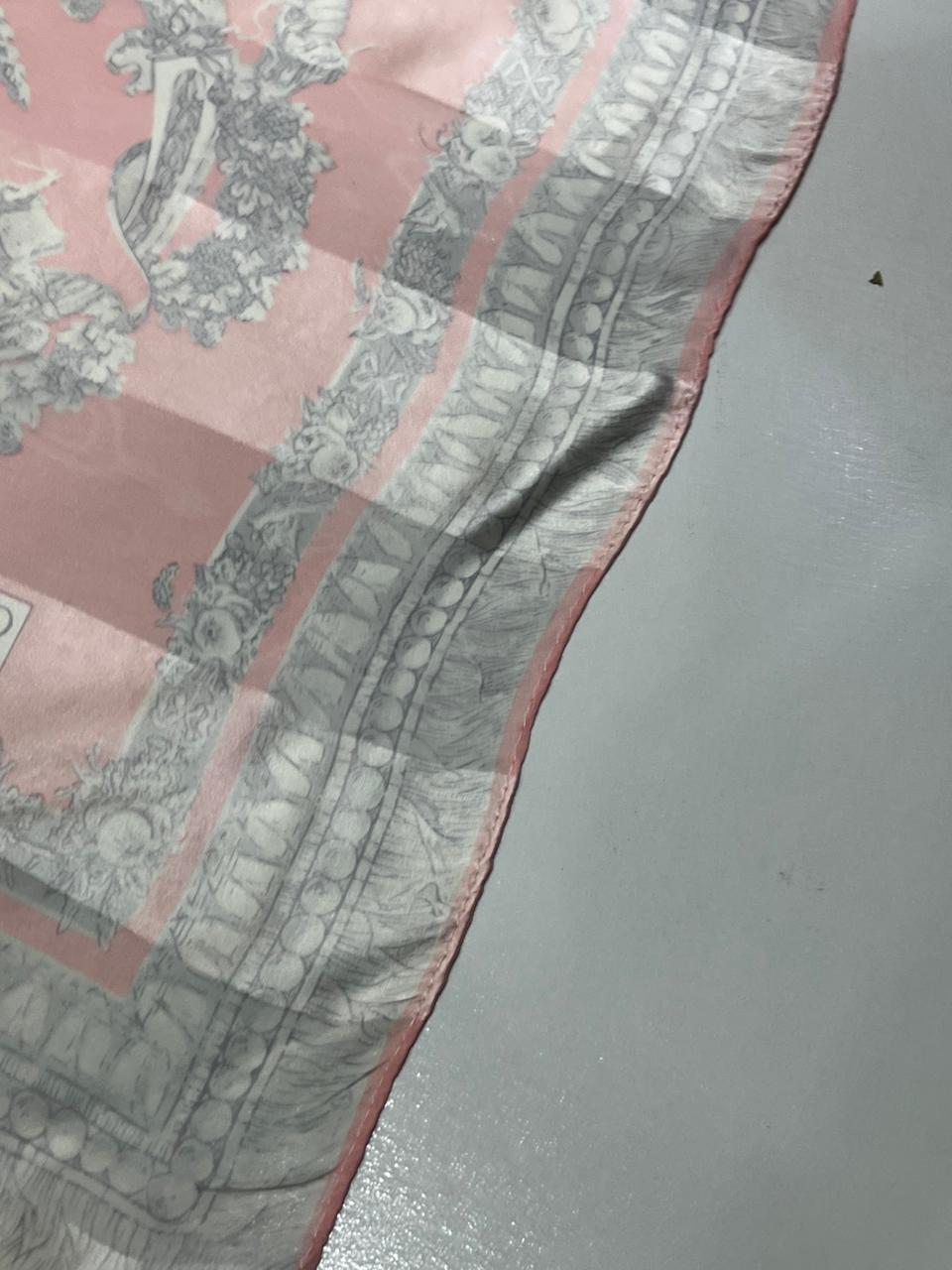Vintage Alfredo Versace Baroque Medallion Scarf – Pink & Gray