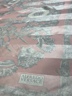 Vintage Alfredo Versace Baroque Medallion Scarf – Pink & Gray