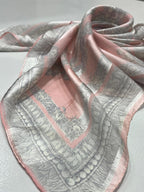 Vintage Alfredo Versace Baroque Medallion Scarf – Pink & Gray